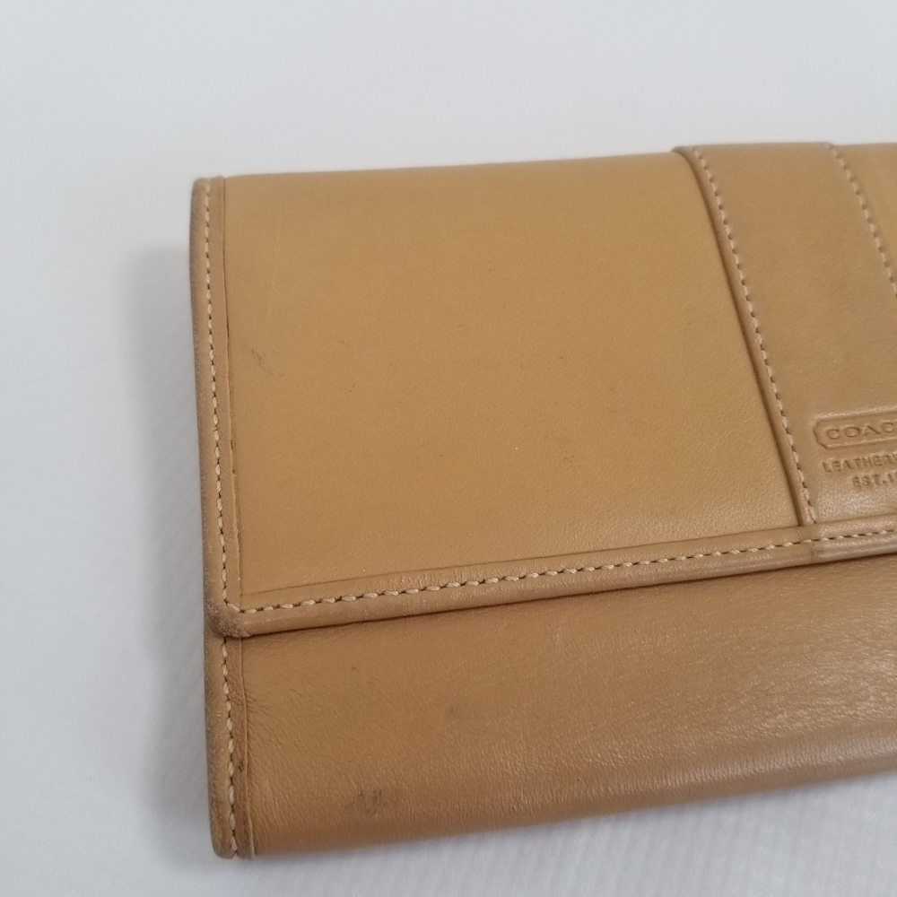 Vintage Coach Legacy Leather Tri-Fold Wallet Signature C Lining - Picture 4 of 16